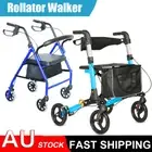 Adult Classic Walker with Seat Rollator Height Adjustable Folding Seat Walker