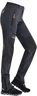 [Postropaky] Womens Outdoor Snow Ski Pants Waterproof Hiking Insulated Softshell Pants Snowboard Zipper Bottom Leg