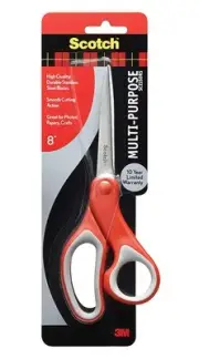 Scotch Multi-Purpose Stainless Steel Scissors Smooth Cutting Action 8 In 6 Pack