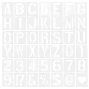 42pcs 1 Inch Letter Stencils Alphabet Number Stencil Interlocking, White