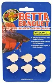 Betta 7 Day Time Release Feeding blocks Vacation Worry free Zoo Meds