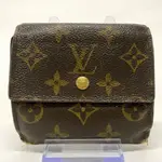 LOUIS VUITTON 路易威登 老花 皮革 帆布 PORTE M61652 藍綠色 日本直送 二手  1E9E99