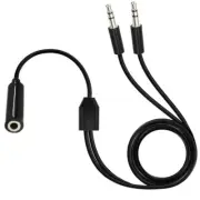 2 in Headsets Adapter Microphones Headphone Splitter 3.5mm Male/Female