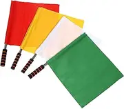Generic 4Pcs High Visibility Referee Signal Flags Durable Hand Waving Flags for Soccer Rugby Volleyball and Track Events