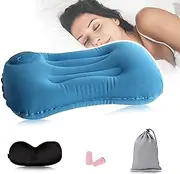 Ultralight Inflatable Camping Pillows,Compressible Inflatable Camping Pillow with earplugs, Eye mask, Storage Bag, Ergonomic Pillow for Neck Support While Camping, Backpacking, Hiking