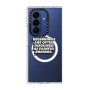 Galaxy Z Fold7 Clear Magnetic Case New Beginnings iPhone Case by Quotes by Christie