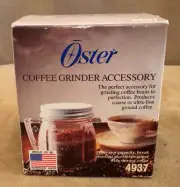 Oster Coffee Grinder Attachment #4937~1/2 Pint 4 oz. 1 Cup Made In USA NIB