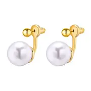 Zinc Alloy Simulated Big Pearl Stud Earrings