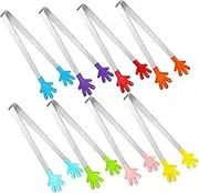 Cabilock 8Pcs Mini Sweet Tongs Kitchen Tongs for Serving Sugar for Picnics Parties Buffets Stainless Steel Food Tongs Easy to Clean