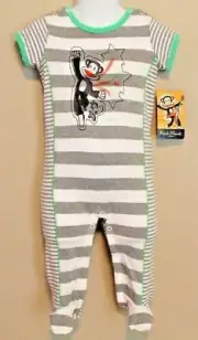 BOYS 0/3 months Footed Bodysuit Paul Frank Luxe Julius Monkey 1-piece Romper NWT