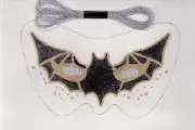 Batman Mask Party Sleep Black Gold Needlepoint Canvas Hand Painted was $56
