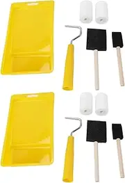 Hyuduo Sponge Paint Brush, 2 Set Portable Paint Roller Kit Mini Wall Painting Roller and Sponge Brush for Painting Home Decorating,
