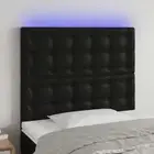 vidaXL LED Headboard Black 80 cm Faux Leather BMG