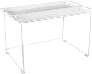 Yajuyi Microwave Oven Rack with Cabinet Shelf Organizer for Seasoning Jars, White, as described