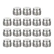 18pcs Round Cord Lock Spring Stopper Fastener Slider Toggles End White Nickel