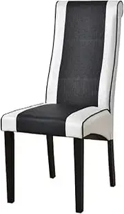 [Priceworth] Sarah Dining Chairs, Pair with Your Dining Table, Living Room and Dining Room Furniture, Tall Back, Alpine Leather Upholstery, MDF Timber Legs, Set of 2, 105 H x 45.5 W x 60 D CM Each
