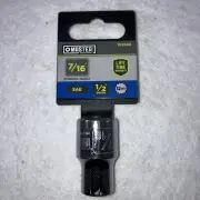 Master Mechanic 105346 SAE 1/2 Drive 7/16 12-Pt Socket Chrome Shallow Lifetime