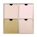 4 Drawer Storage Box Kid Organisation bedroom furniture pink density fiberboard