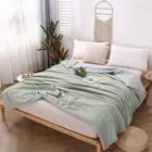 Green Breathable Cotton Summer Quilt - Lightweight Cooling Blanket for Air-Condi