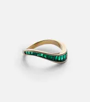 [Rainbow K] Rainbow K Wave 9kt gold rind with emeralds K green