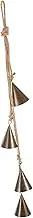 BEBEMOKO Handmade Iron Hanging Bells Ensemble Rustic Jute Rope Chimes for Christmas Decor Festive Home Decoration Soothing Sound Door Chimes Year Spiritual Ambiance