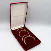 Camrose & Kross Jacqueline Kennedy Bangle Bracelet Set Gold Tone w/ Crystals