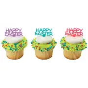 Happy Easter Cake Picks (24 Pieces) Easter, Spring, Religious Themed Cake Decor