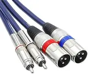 TISINO Dual Male XLR to RCA Cable 2 XLR to 2 RCA/Phono Plug HiFi Stereo Audio Connection Microphone Cable Wire Cord Path Cable - 10 Feet/3m