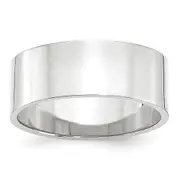 Solid 18K White Gold 8mm Light Weight Flat Men's/Women's Wedding Band Ring Size 9