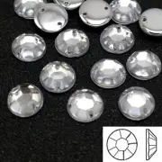 200 Clear Flatback Acrylic Sewing Crystal Round Rhinestone Gems 10mm Sew on bead