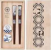 Yamakasyoten SN80-842H Peanuts Snoopy Dyed Chopsticks Pair Set (in Wooden Box)