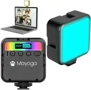 RGB LED Adjustable Video Light+Tripod Stand,Live Streaming,Video Conference,Vlog