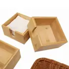Square Napkin Holder Natural Standing Napkin Dispenser Table