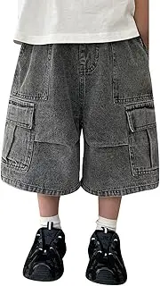 [Generic] Jeans Shorts for Boys 1/2 Leg Elastic Waist Casual Summer Leisure Style Loose Cute Elasticity Fresh Toddler Trousers