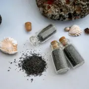 Black Sand in Glass Bottle – Hand-Collected from Madeira Island, Sand Collectors