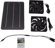 Solar Powered Outdoor Fan - Outside Chicken Coop Solar Double Fan | Lightweight Quiet Powerful Cooling Ventilation for Picnic Camping Backpacking RV