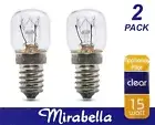 2 x 15W Clear Oven Pilot Light Globes Bulbs Lamps E14 Small Screw SES 300 Degree