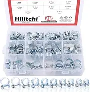 Hilitchi 78-Pcs Mini Fuel Injection Line Style Hose Clamps Assortment Kit - 10 Kinds of Size