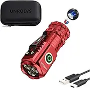 UNROEVS XC01 2550 lumens Mini Flashlight Rechargeable, Super Bright Magnetic Flashlight 5 Modes, Compact Small Pocket Flashlight USB C Charge,EDC Lights for Camping Outdoor Emergencies.