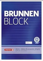 Brunnen 105241701 Recycling Pad for School and Office DIN A5, 50 Sheets, Top Glued