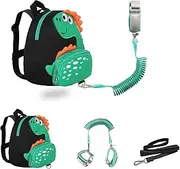 JIANBAO Dinosaur Toddler Backpacks with Leashes Anti Lost Wrist Link for 3 to 5 Years Kids Girls Boys Safety (Dinosaur, Black)