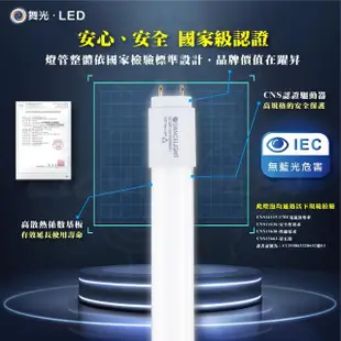【DanceLight 舞光】四入組 T8 LED燈管 四尺單管山型燈具(白光/中性光/黃光)