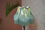 Lampshade scallop turquoise hand-stitched table lampshade floor lampshade