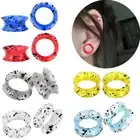 1Pair Piercing Expander Tragus Piercing Jewelry Silicone Thin Spray Painted b