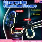 Penis Cock Thrusting Ring Anal Plug Vibrator Prostate Stimulator Massage Sex Toy