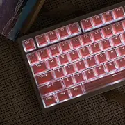 Mintcaps Keycaps - 123Keys Crystal Jelly Pink Keycaps Translucent Custom Keyboard Keycap OEM Profile Cute Key caps for 60/65 /75/100 Cherry Gateron Mx Mechanical