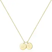 [EXEINCITE] Two Initial Necklaces for Women Girls, 14K Gold Plated Dainty You and Her/His Initial Necklace Jewelry Personalized Gifts for Women Teen Girls Her Birthday