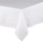 Ladelle Premium Cotton/linen Lina White 150x300cm Rectangular Tablecloth
