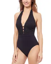 Profile by Gottex Rendez Vous Halter Underseam One Piece Swimsuit 42 (12)