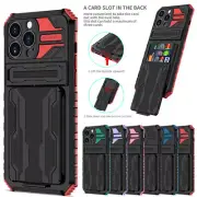Card Holder for iPhone 15 14 Plus 13 12 11 Pro Max Shockproof Stand Case Cover